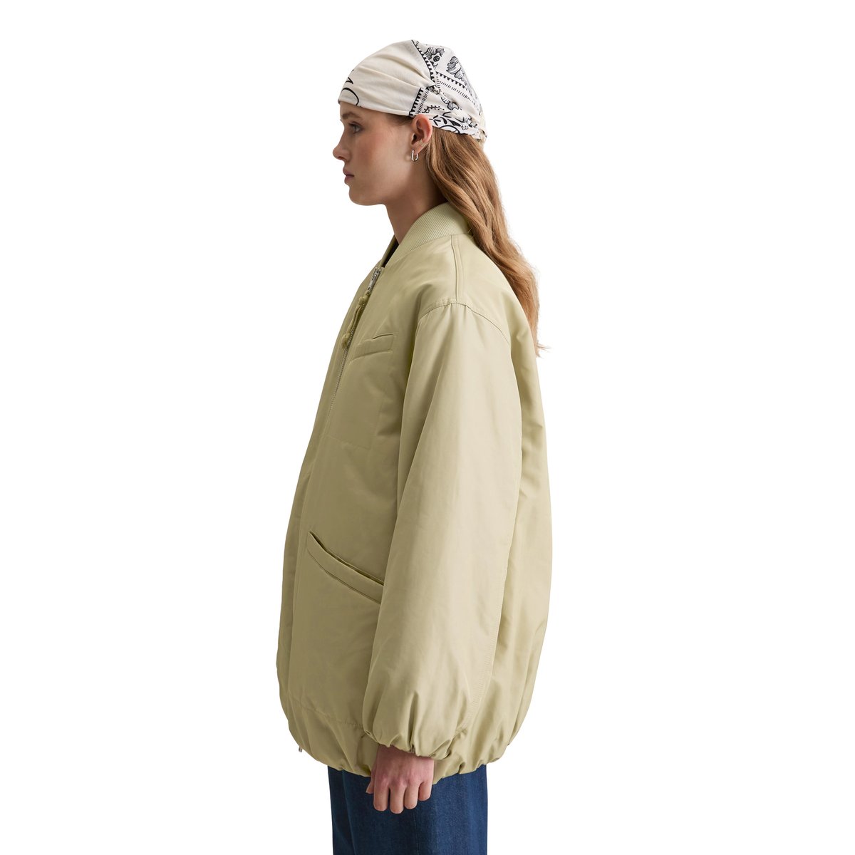 Veste blouson style aviateur oversize en polyester recyclé vert, MARC O’POLO DENIM