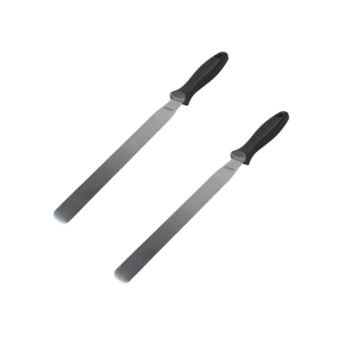 Ensemble de 2 Spatules à crêpes inox PÂTISSERIE gris|noir, FM PROFESSIONAL