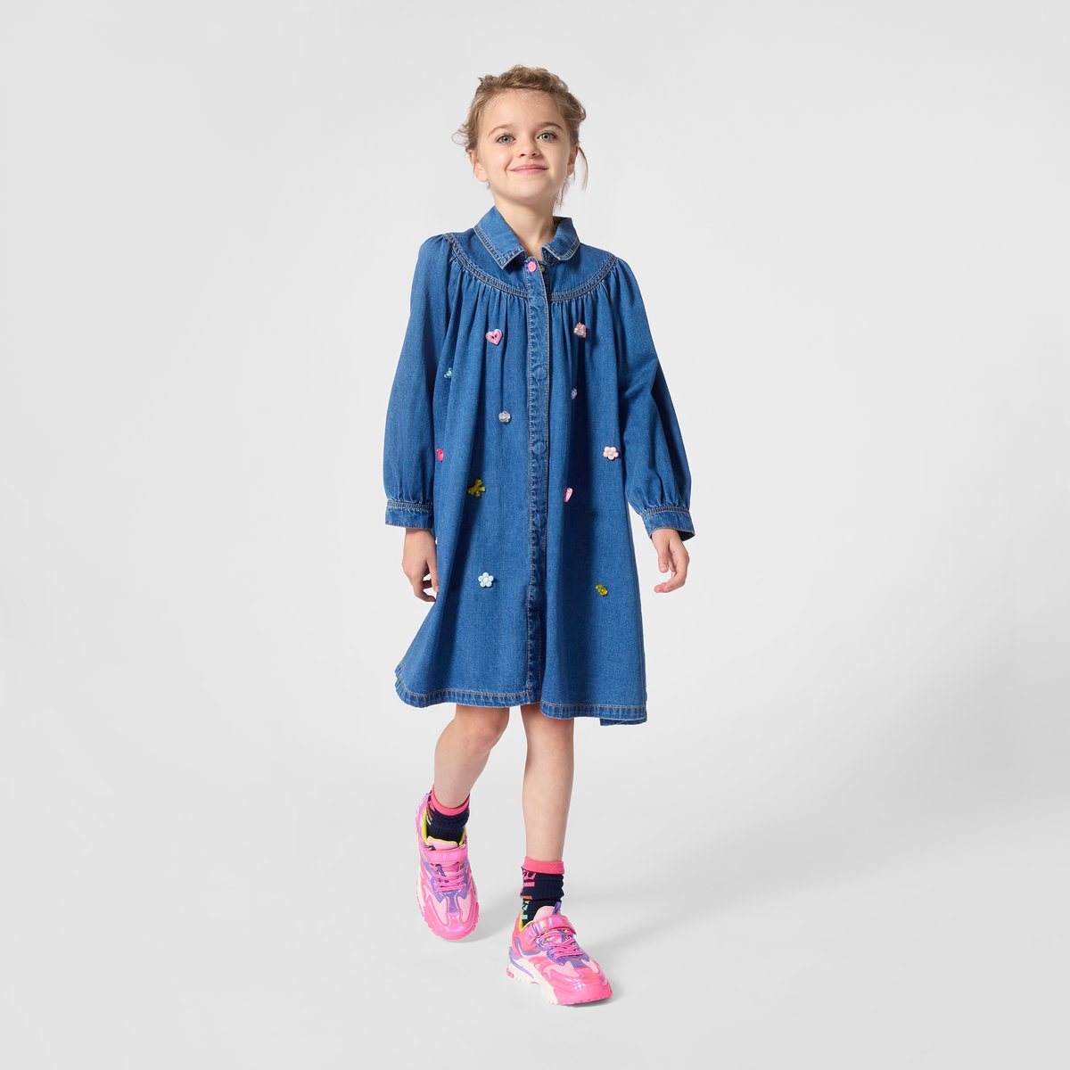 Robe en denim stone pousse, BILLIEBLUSH