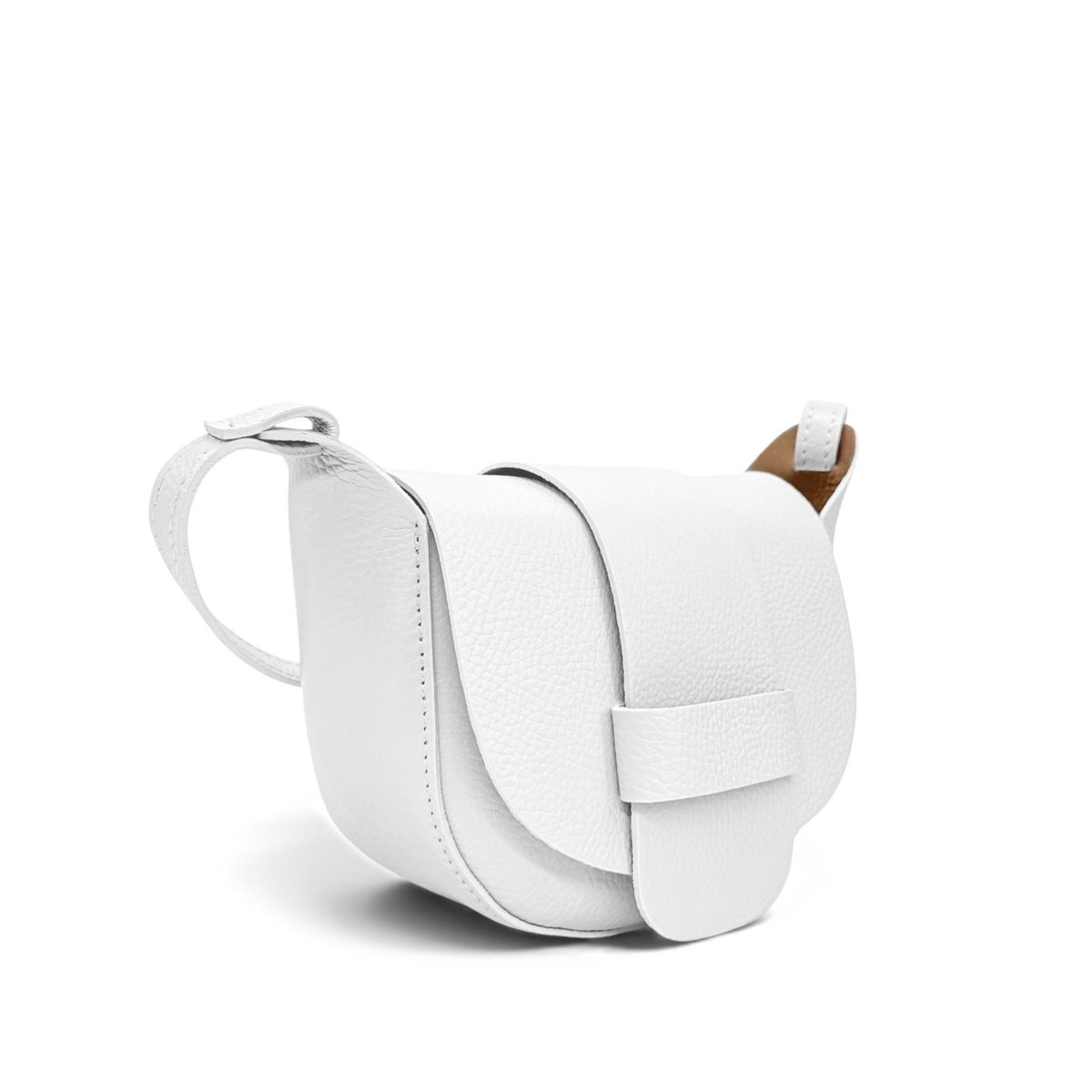 Mini sac besace en cuir grainé LOLLY blanc, OH MY BAG