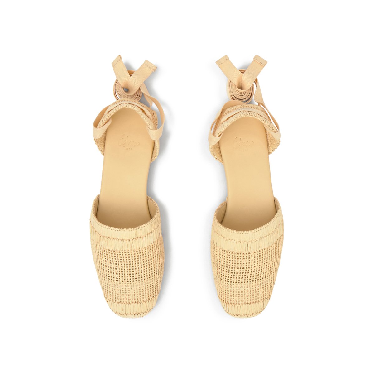 Espadrilles plates en raphia naturel GOLDIE beige, CASTANER