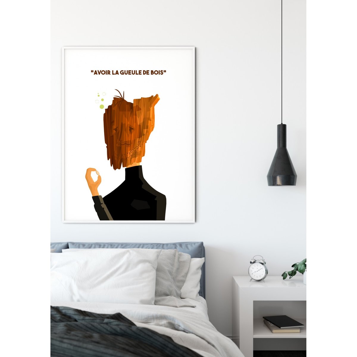 Affiche 'Avoir la gueule de bois' blanc, L'AFFICHERIE