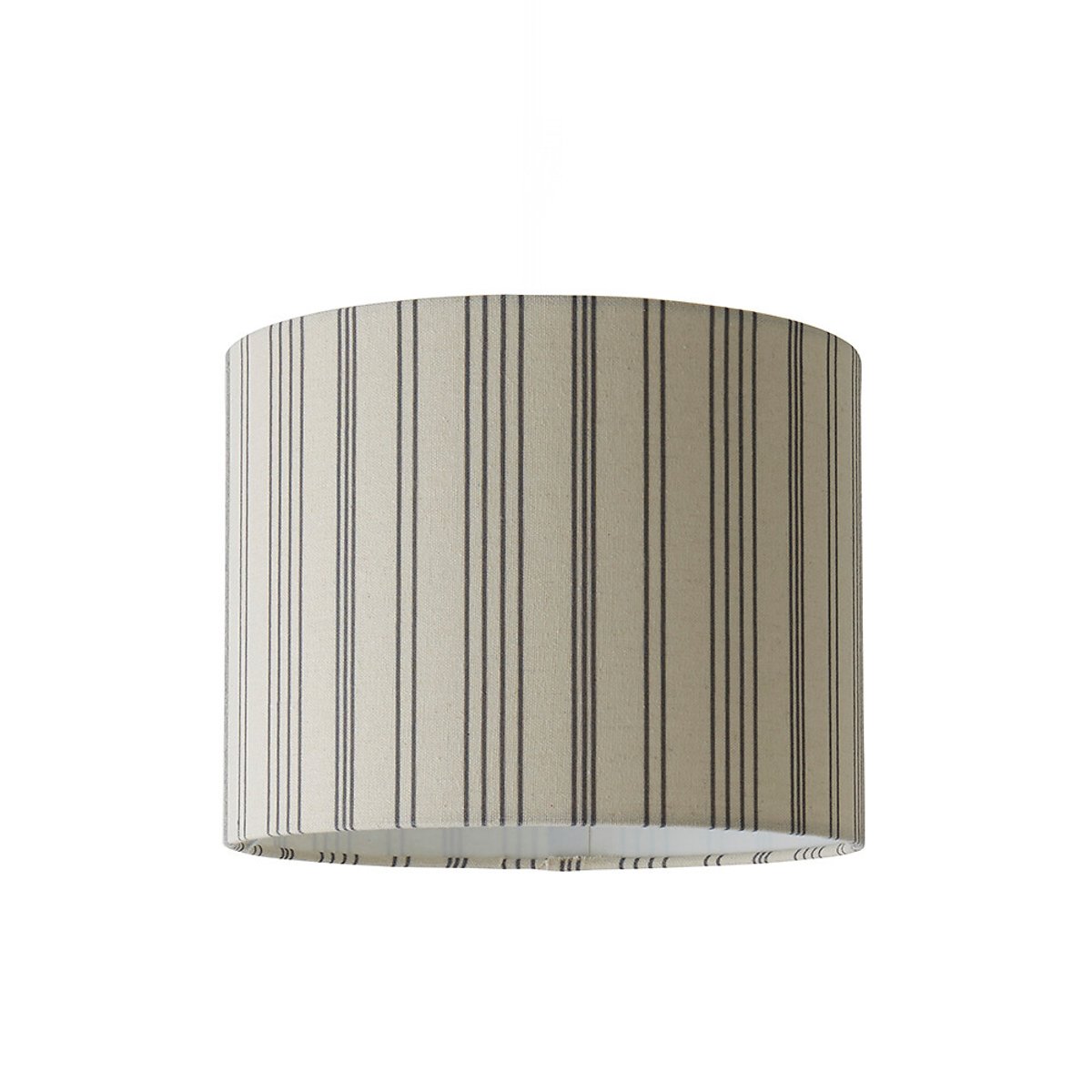 Harley Small Natural Striped Detail Linen Drum Shade white, SO'HOME