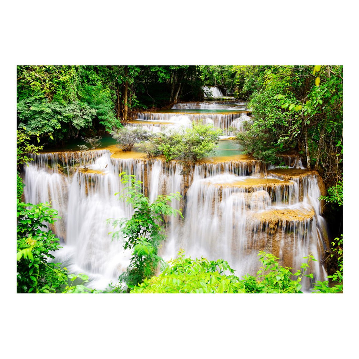 Papier peint intissé panoramique Paysage Thai waterfall vert, EDEN