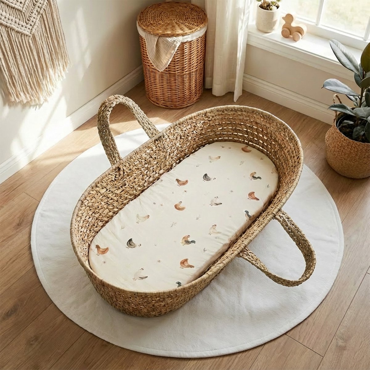 Lot de 3 draps housses couffin panier moïse coton GALLINA écru, SEVIRA KIDS