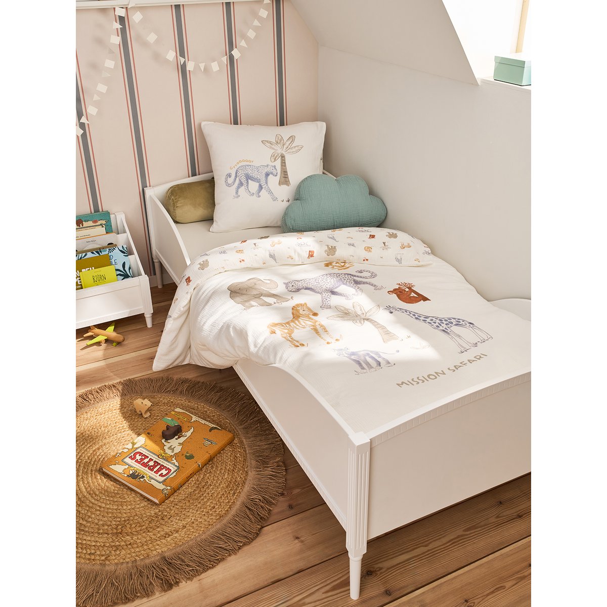 Lit enfant 90x200 cm avec moulure Canopée blanc, VERTBAUDET