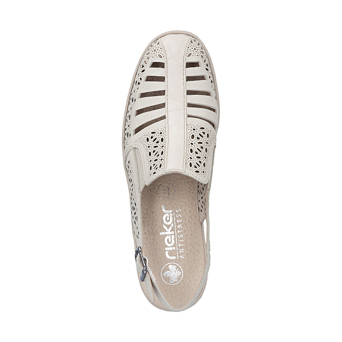 Sandales Compensé Cuir Massa beige, RIEKER