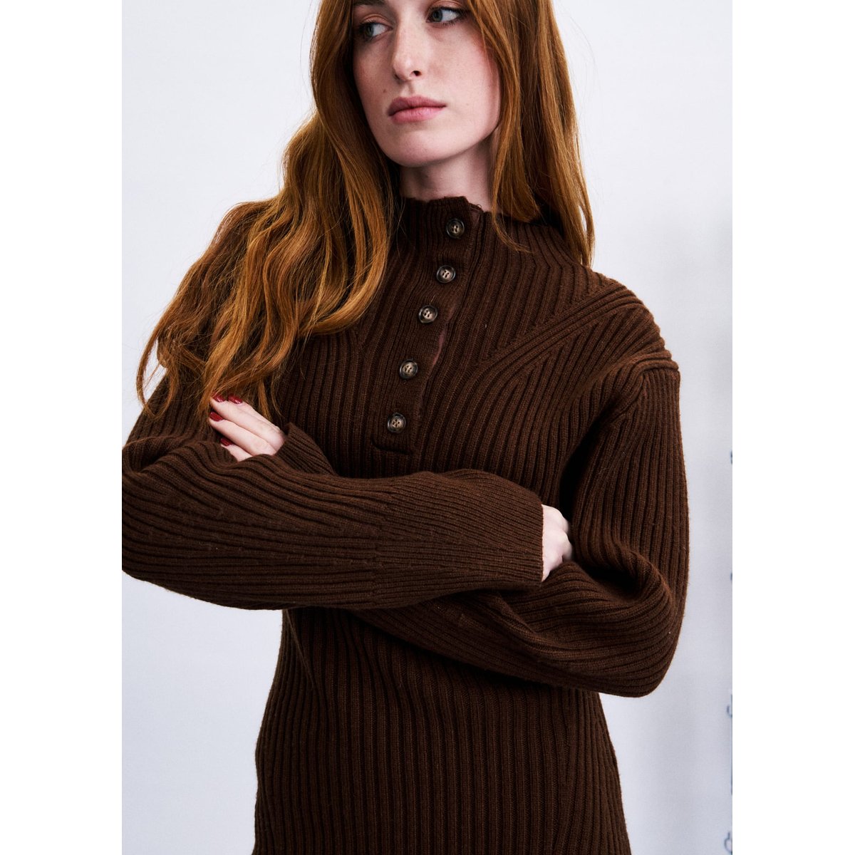 Robe Spathi en laine SPATHI marron chocolat, FRNCH