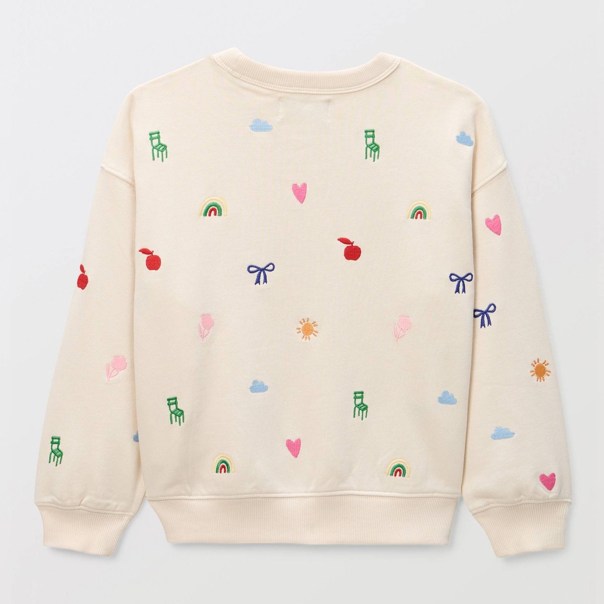 Sweat brodé contenant du coton BIO GOTS naturel, MONOPRIX