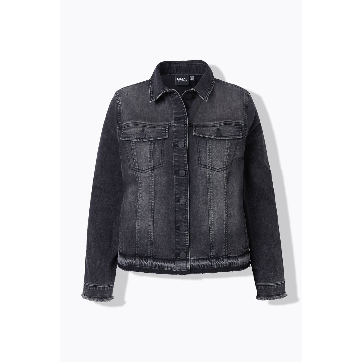 Veste en jean à franges noir, ULLA POPKEN