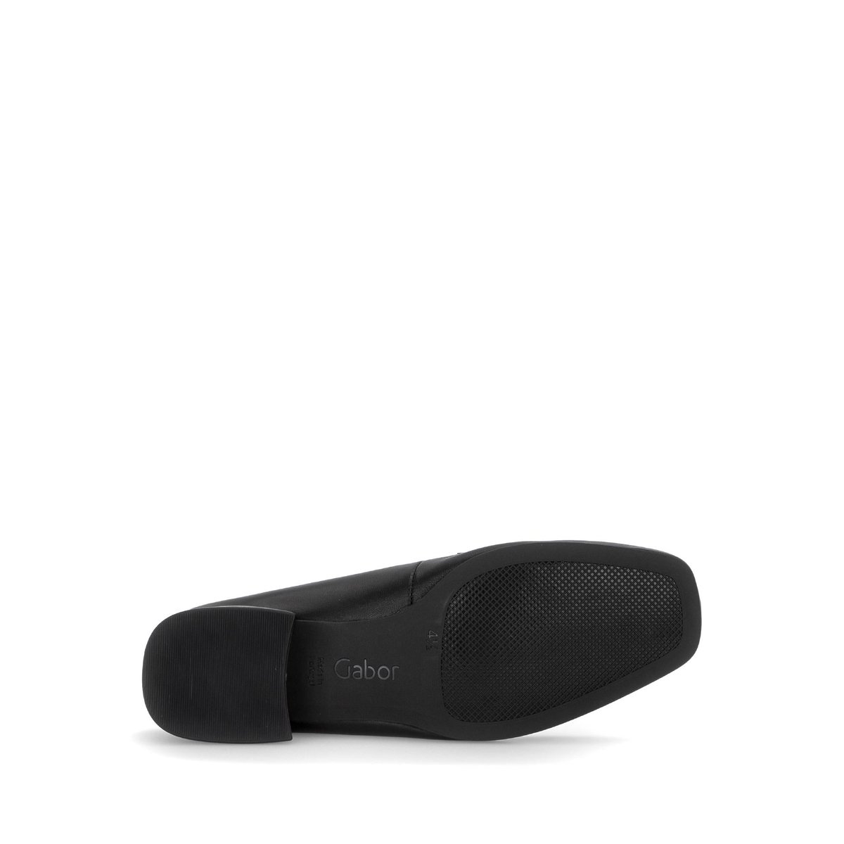 Mocassins en cuir lisse à talon décroché noir lisse, GABOR