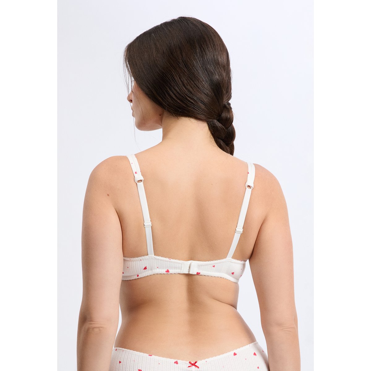 Soutien-gorge N.4 - Le coques fines en pointelle VANITY GOURMAN imp fd blanc, ETAM