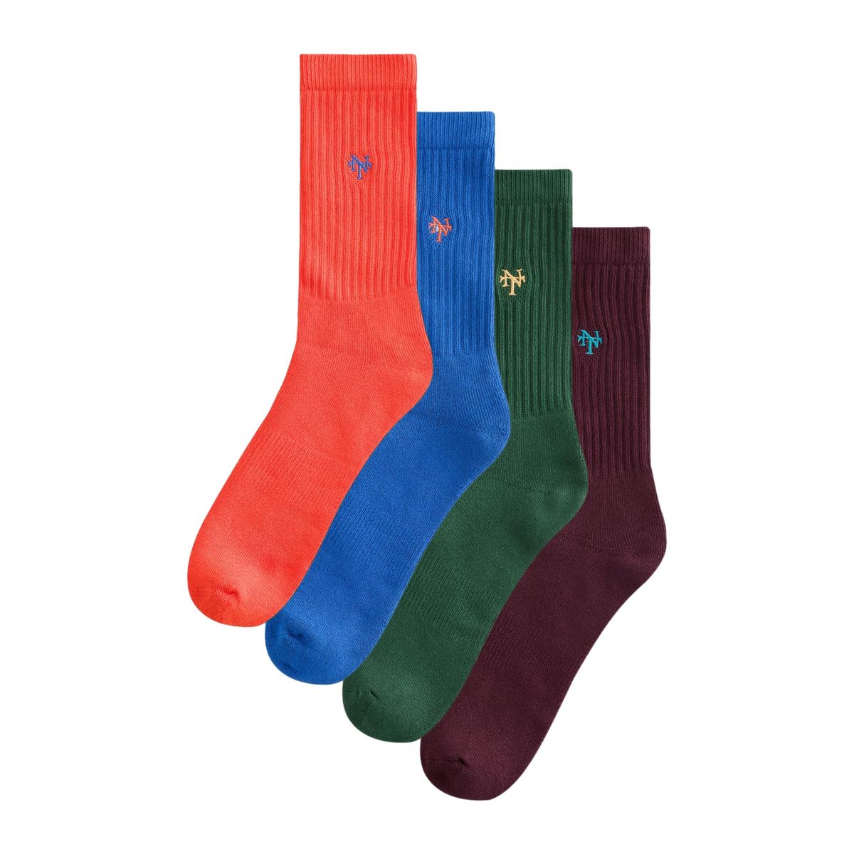 Chaussettes de sport, 4 paires logo rouge vif/bleu, NEXT