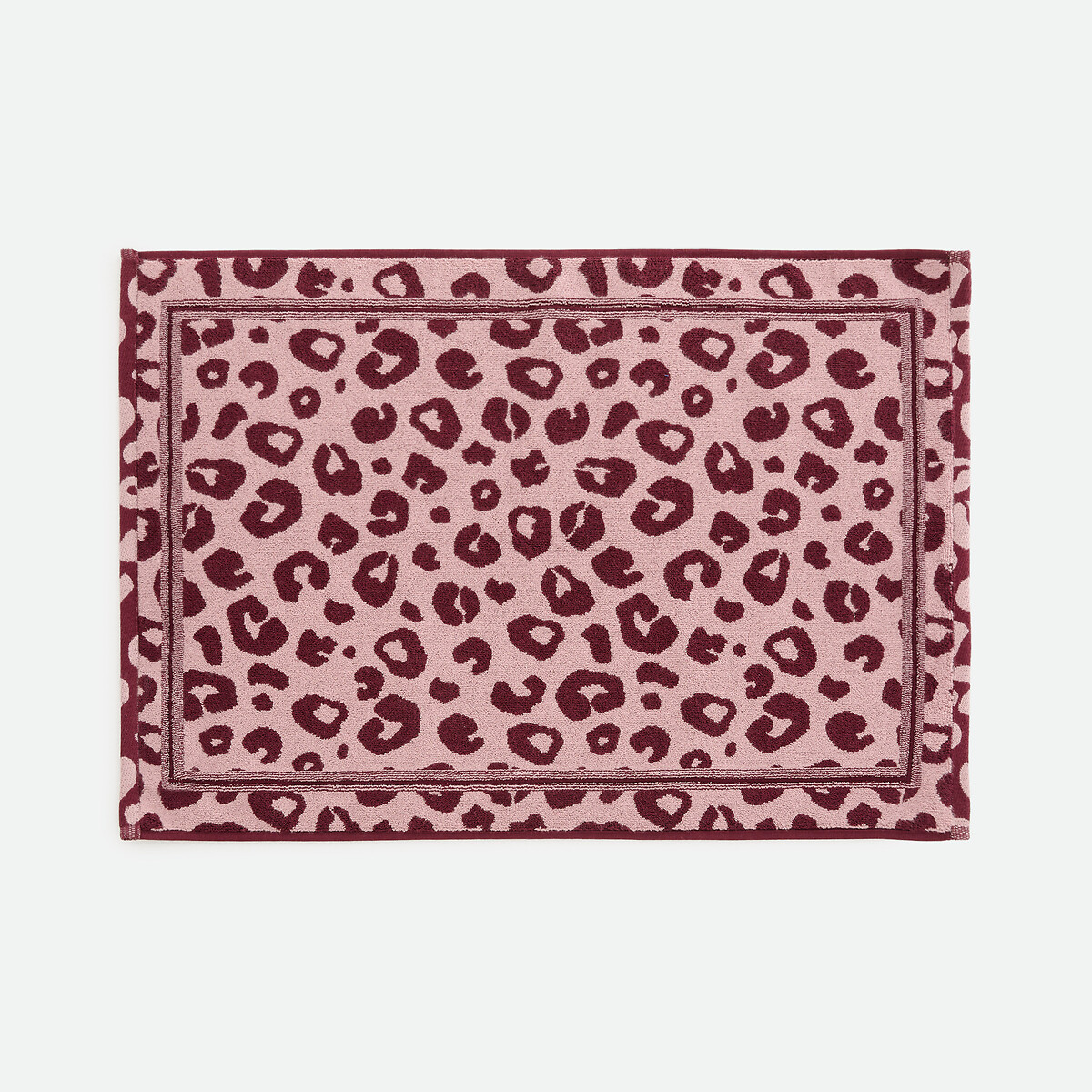 Tappeto da bagno stampato, spugna bouclé 1100 g, ZANI bordeaux leopardato , LA REDOUTE INTERIEURS