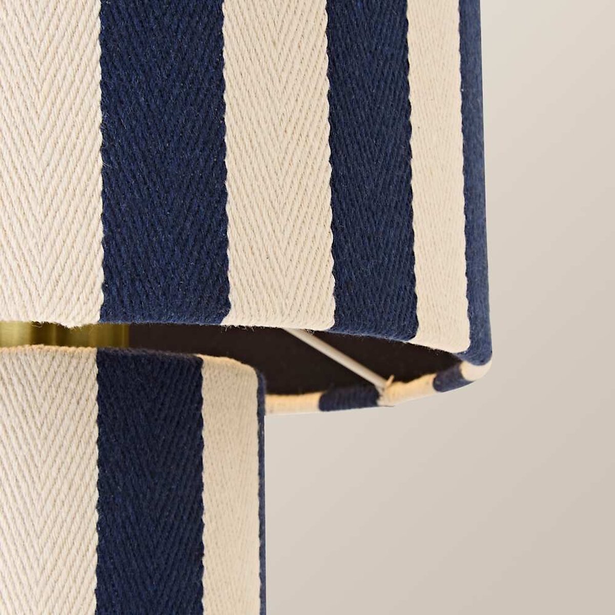 Flossy Stripe Linen Midi Table Lamp navy blue, SO'HOME