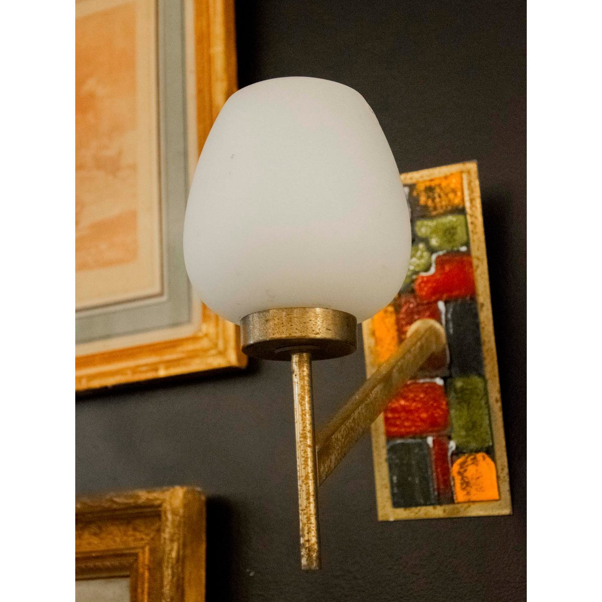 Paire d'appliques émaillées Suzette N°230 - Bon état fumé, DEBONGOUT