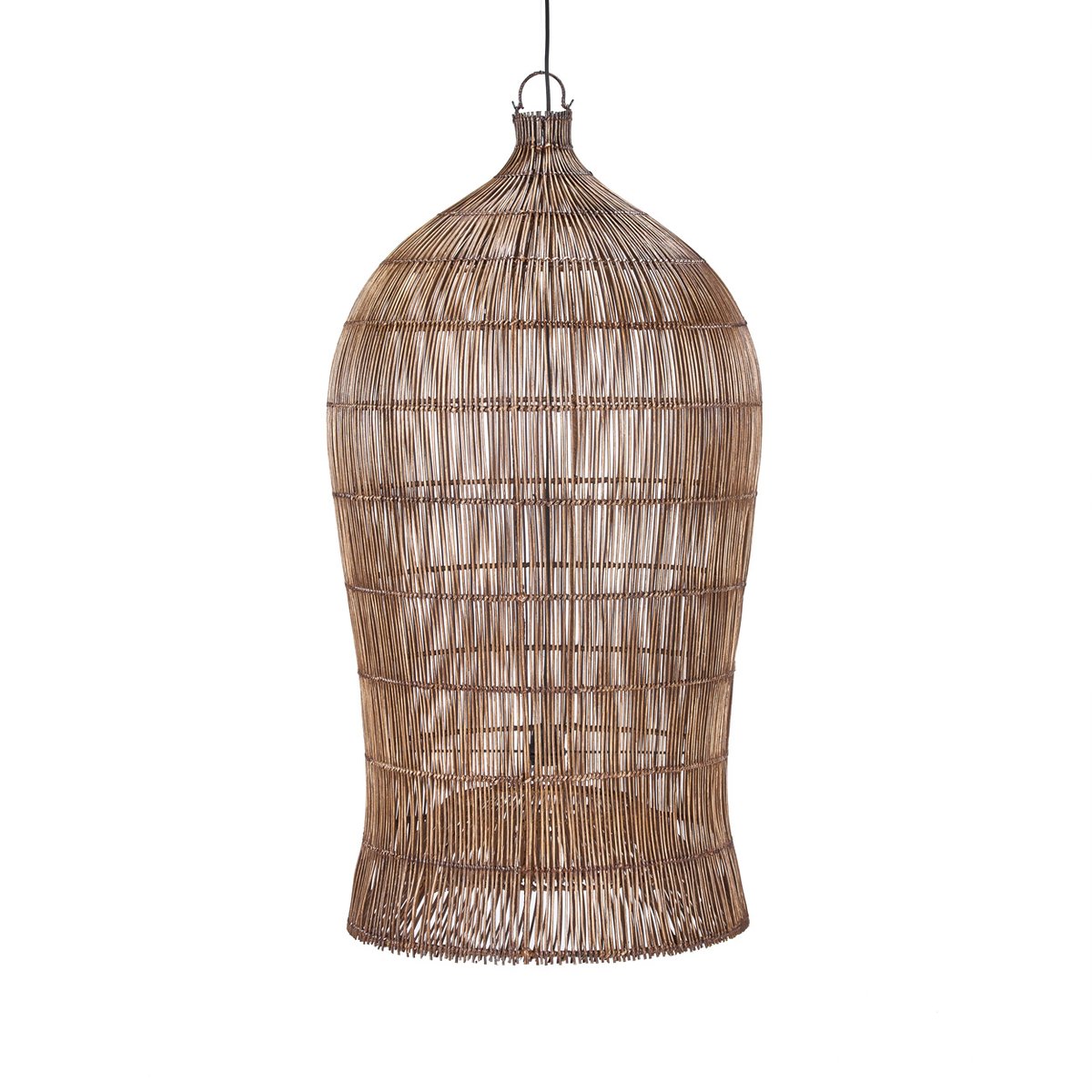 Suspension en bambou WOVEN BELL marron foncé, BAZAR BIZAR