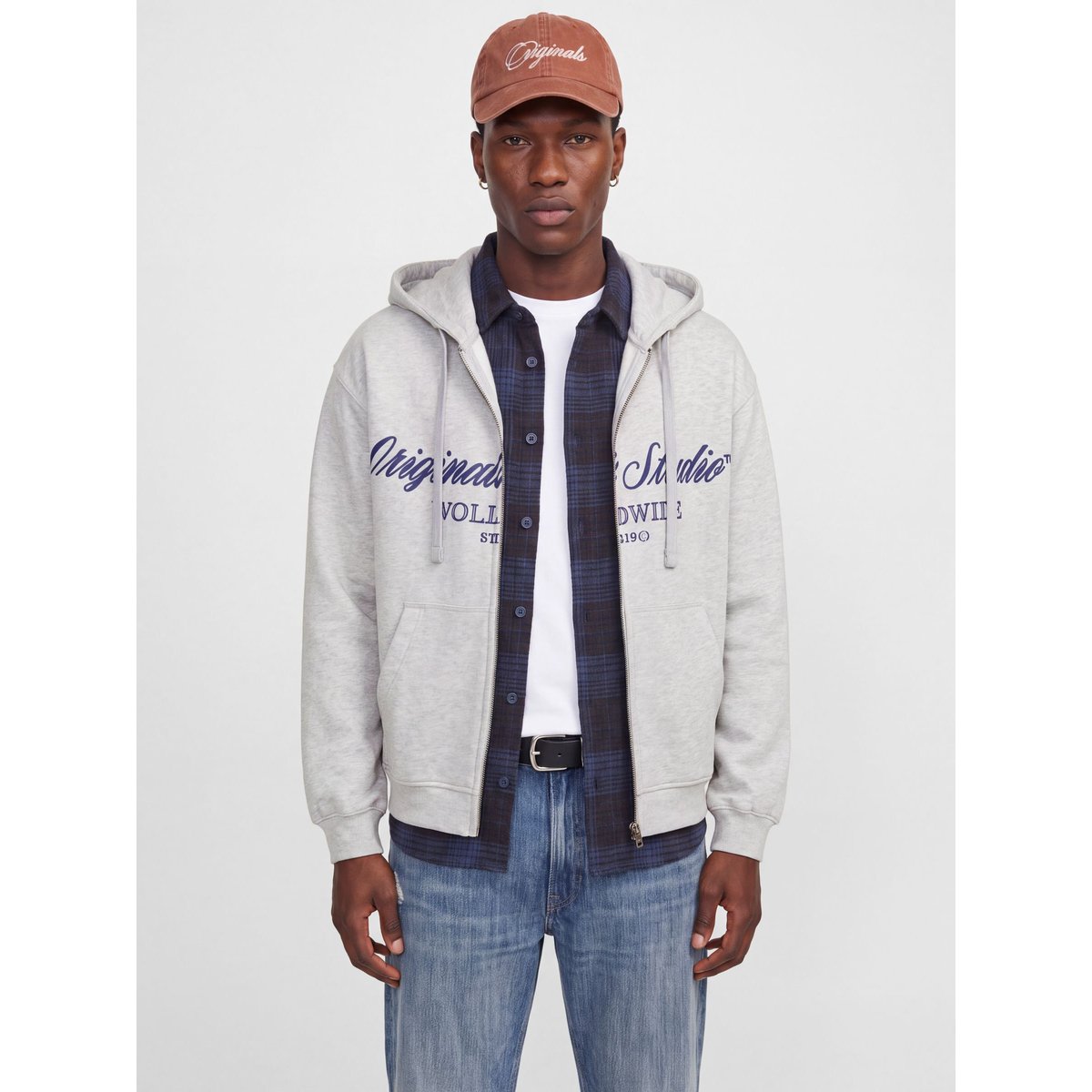 Sweat À Capuche white melange 1, JACK & JONES