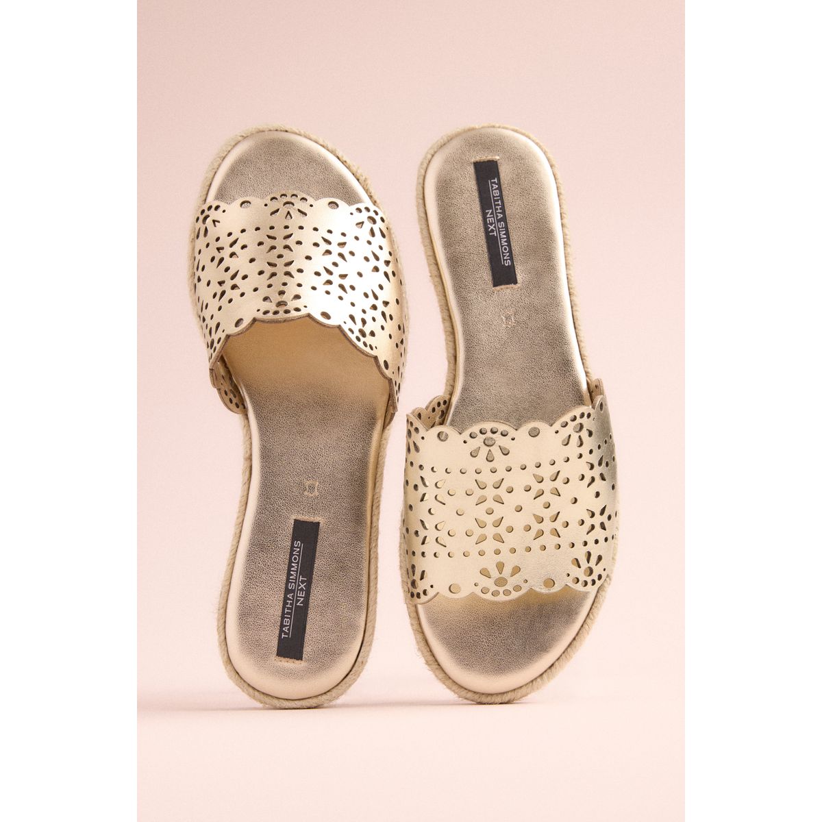 Espadrilles tabitha darcy cuir doré, NEXT