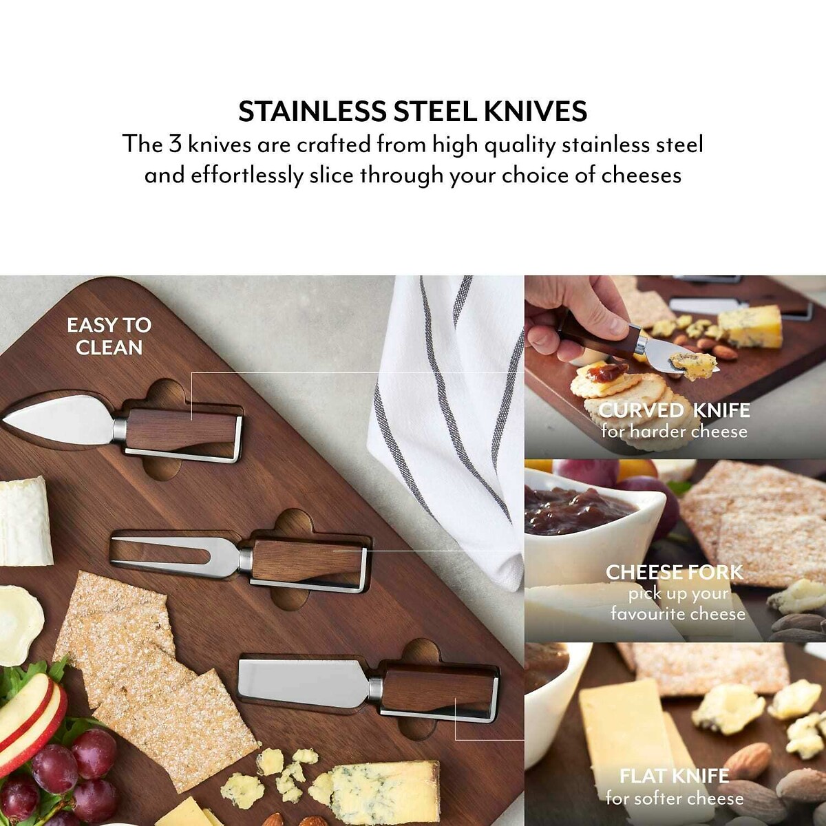 SLT Core Rectangular Cheeseboard Set brown , SUR LA TABLE