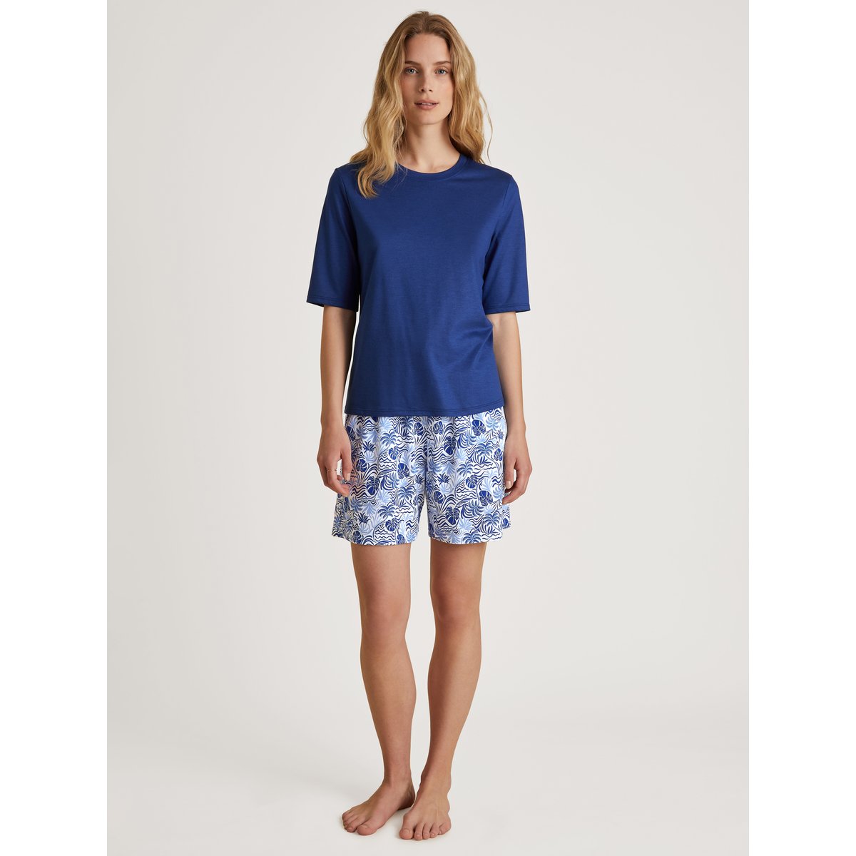T-Shirt à manches courtes manches courtes Coton FAVOURITES JOY bleu sodalite, CALIDA