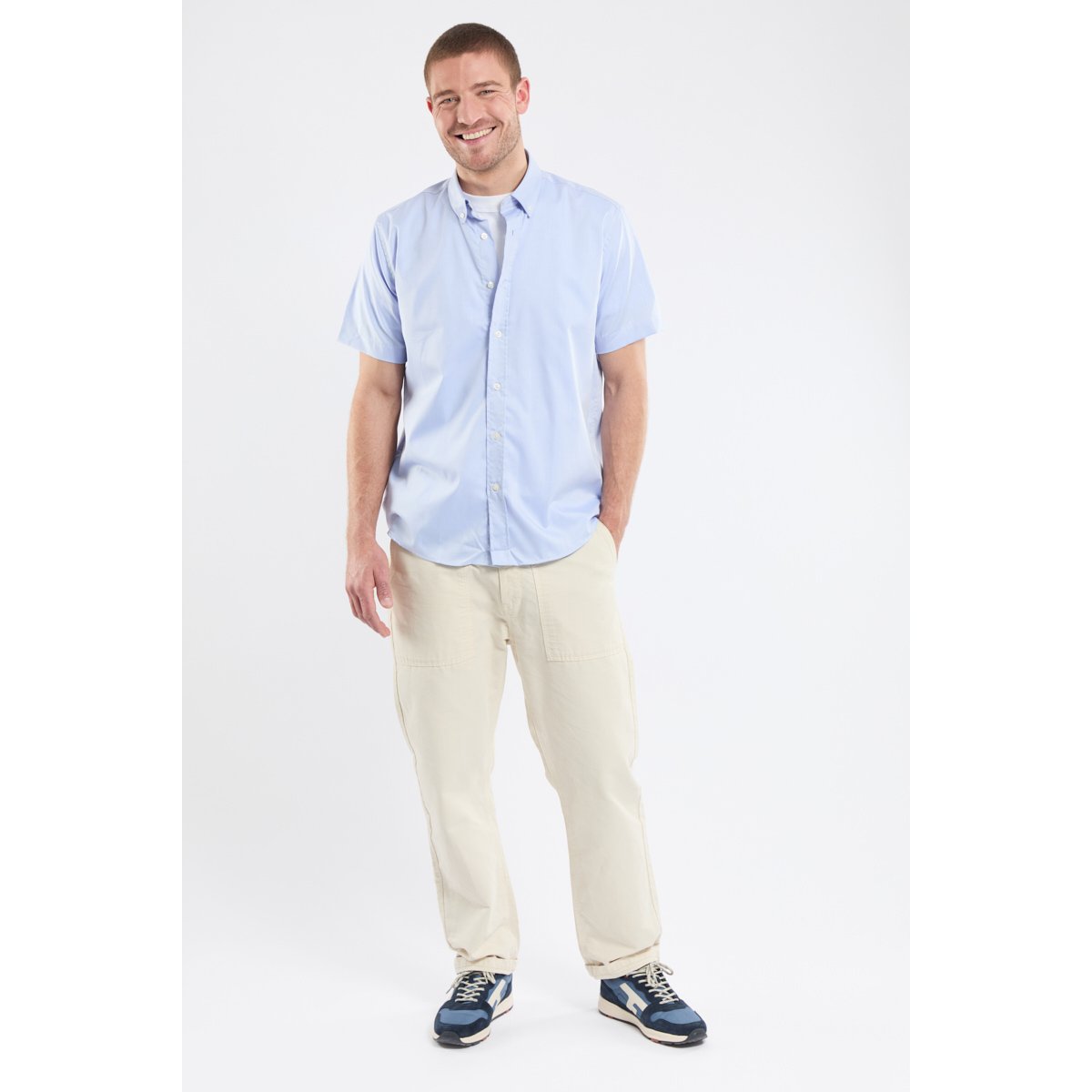 Chemise manches courtes - coton blue, ARMOR-LUX