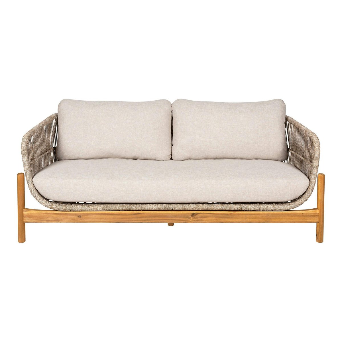 Canapé de jardin en bois d'acacia et corde IBIZA bois naturel, PIER IMPORT