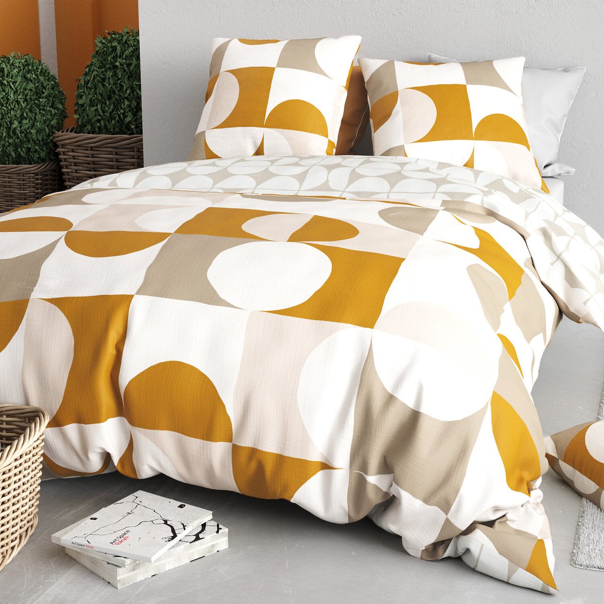 Parure housse de couette en coton imprimée, Soizic imprime, C DESIGN HOME TEXTILE
