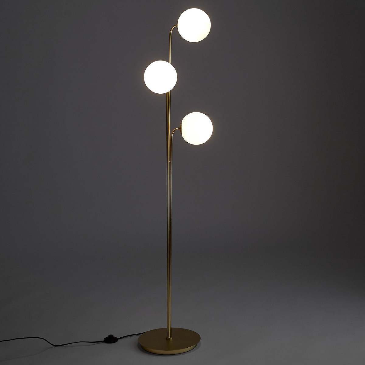 Moricio Brass & Opaline Glass Floor Lamp white, LA REDOUTE INTERIEURS