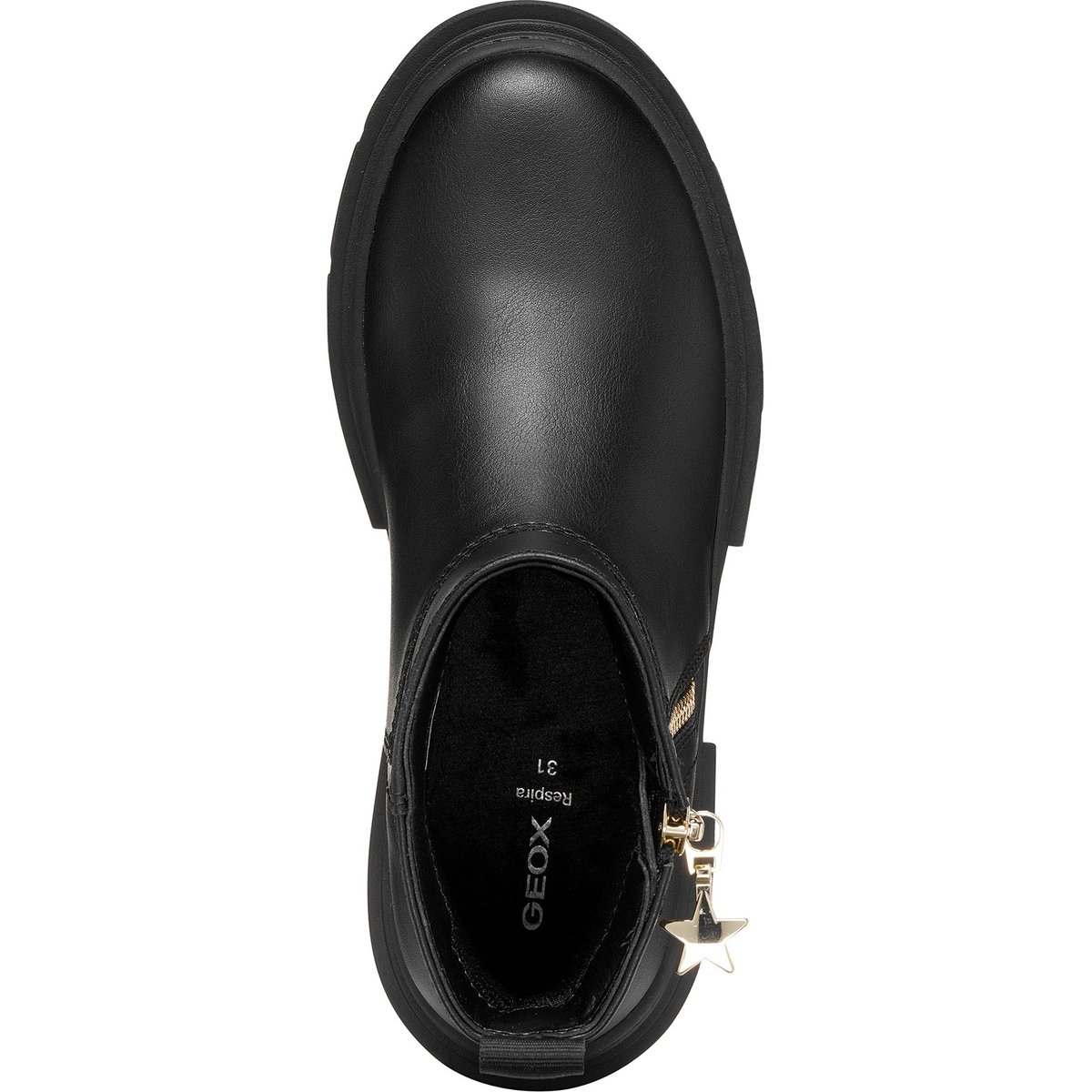Bottines zippées en cuir, KARSYN noir, GEOX