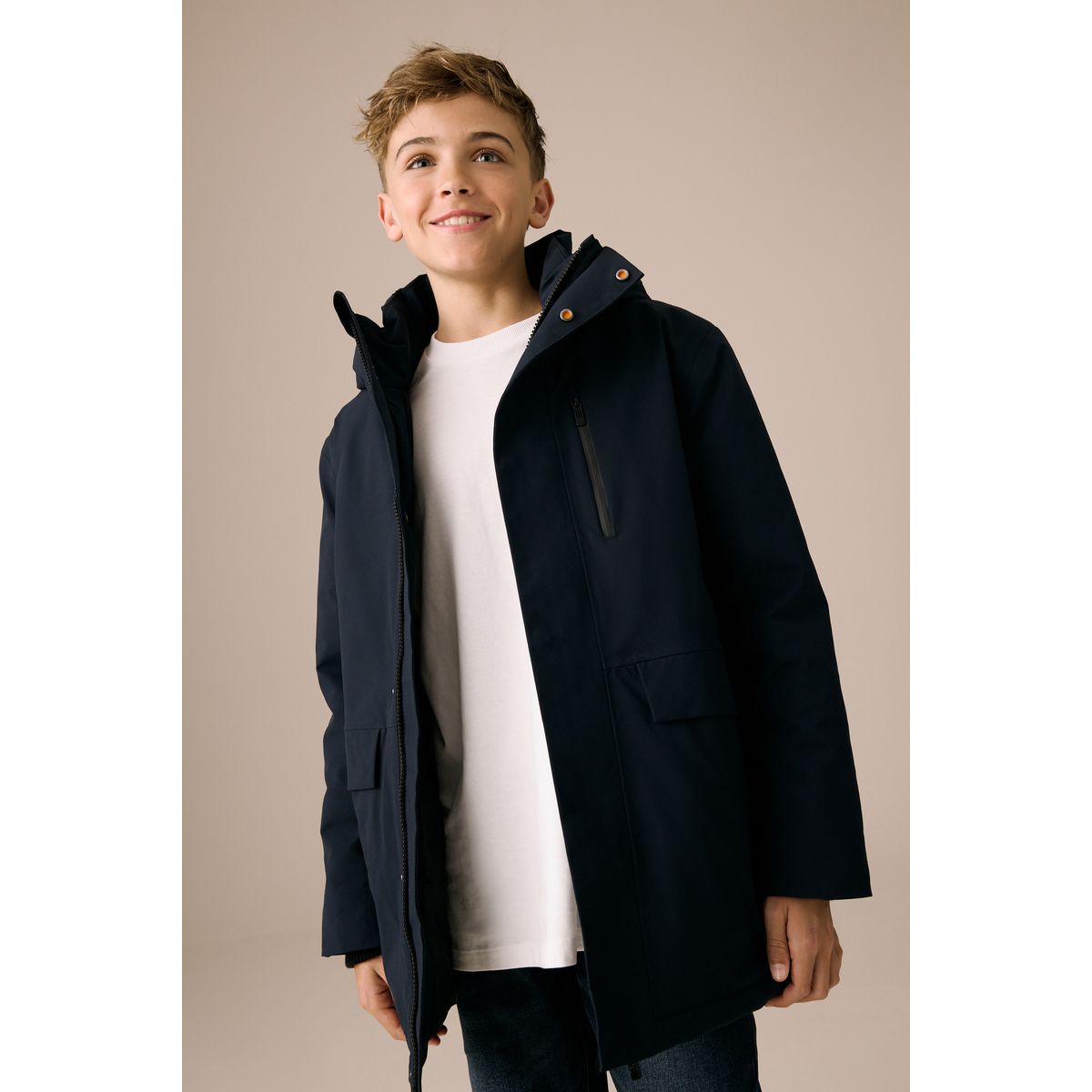 Parka imperméable bleu marine, NEXT