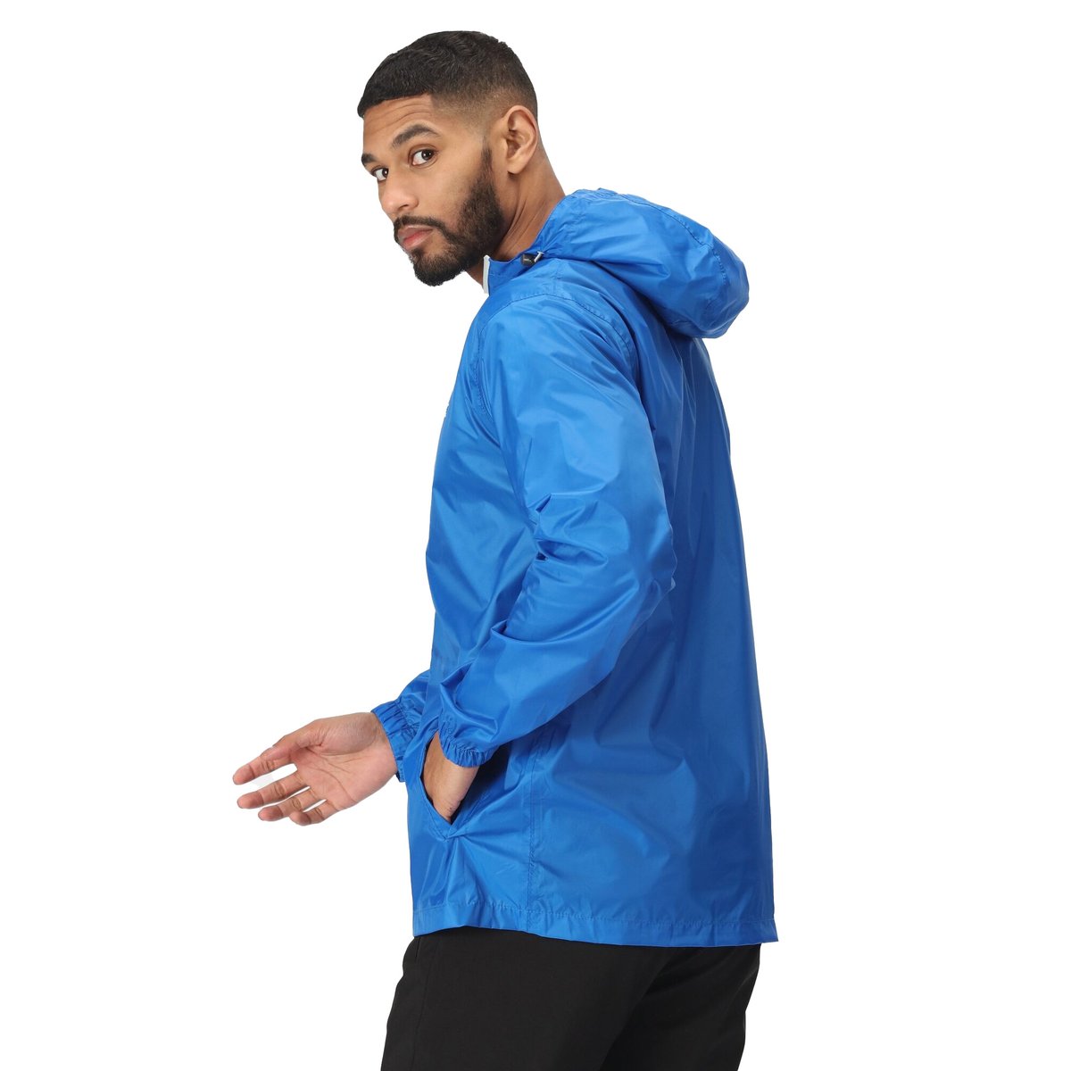 Veste imperméable unie à capuche LYLE bleu clair, REGATTA