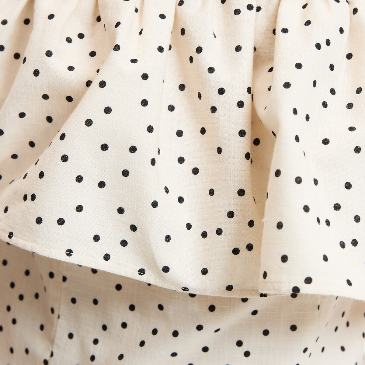 Robe bustier courte à pois et volant imprimé pois fond blanc, LA REDOUTE COLLECTIONS
