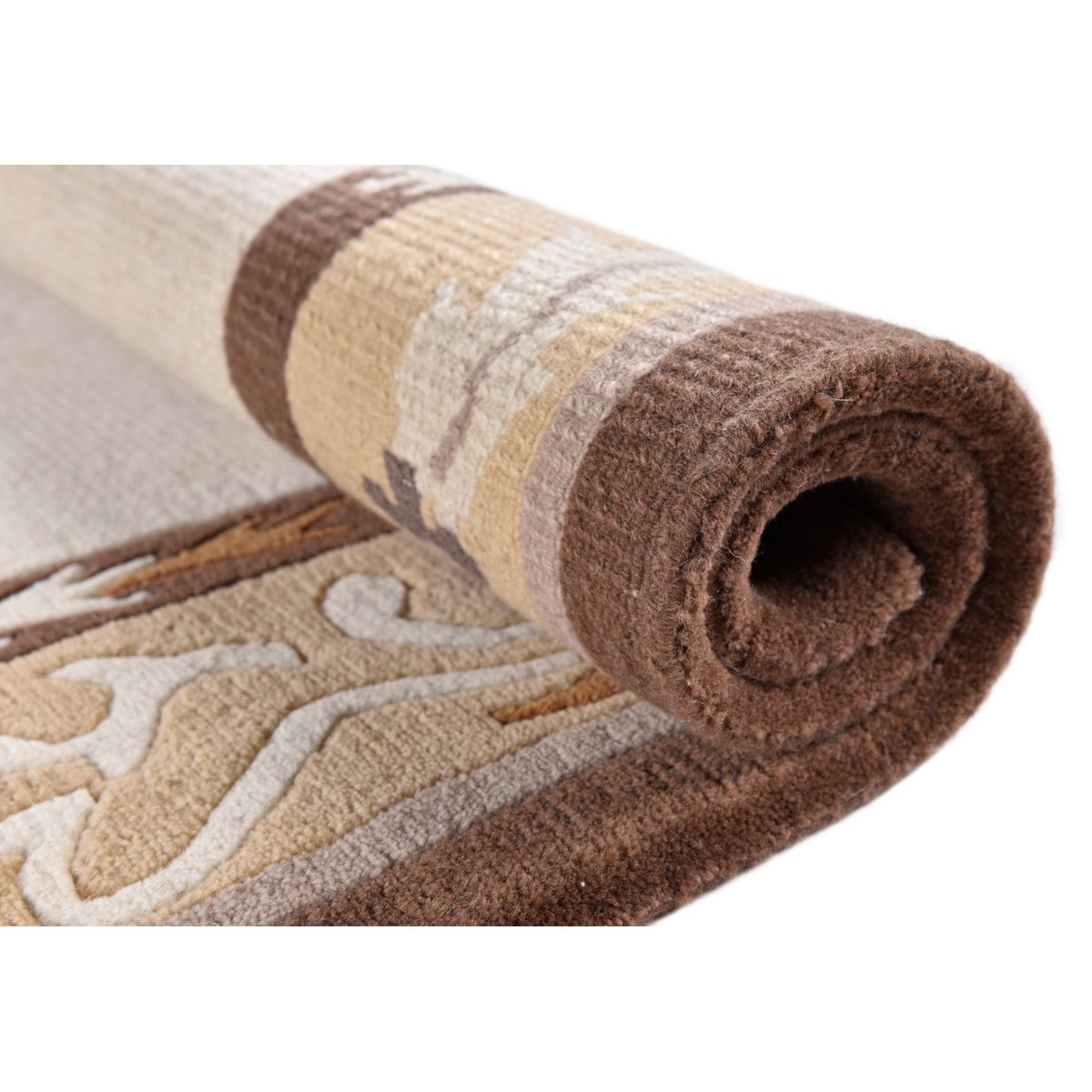 Tapis Gurkha Seta noué main laine et viscose terracotta multicolore, THEKO