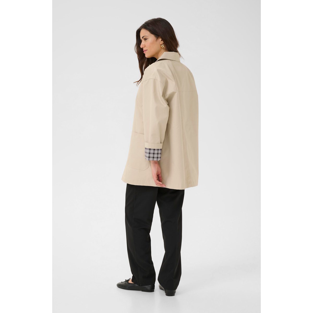 Manteau beige feather gray, KAFFE