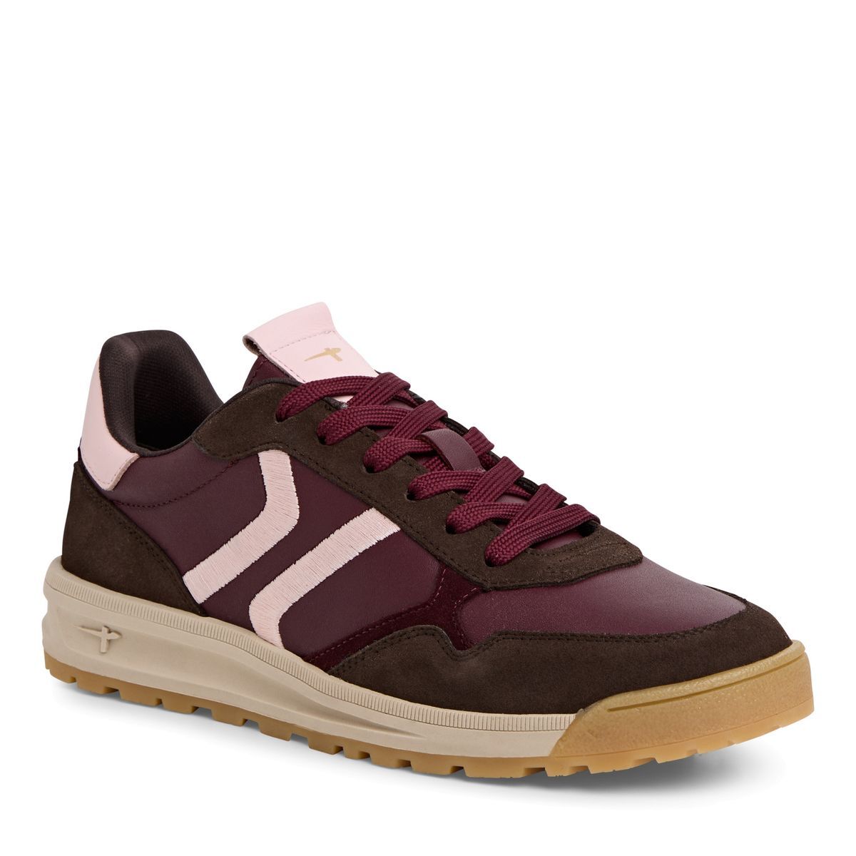 Basket en cuir rouge flamme, TAMARIS