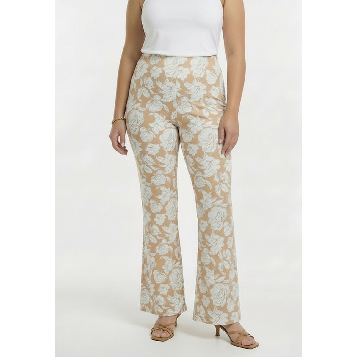 Pantalon imprimée brun clair, YOEK