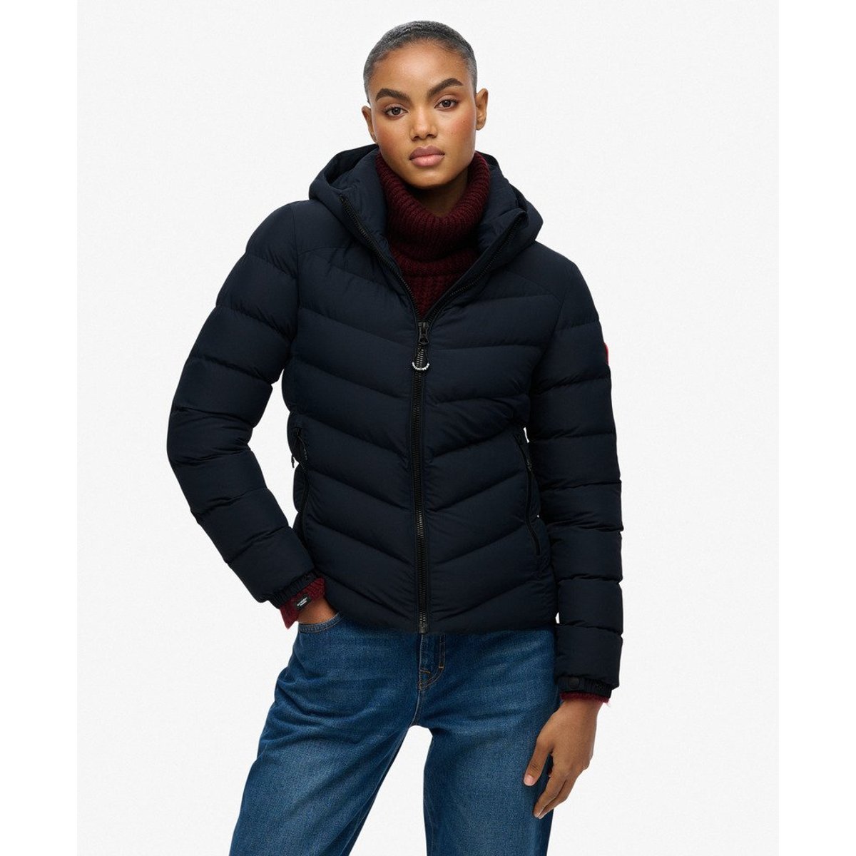 Doudoune Fuji à Capuche bleu marine éclipse, SUPERDRY