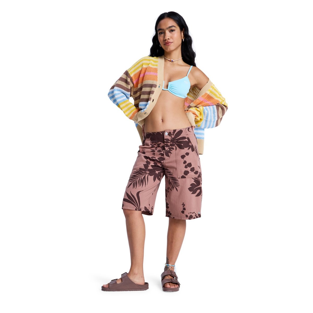 Gilet COSMIC COAST STRIPES. blanc coconut milk horizon prism str, ROXY