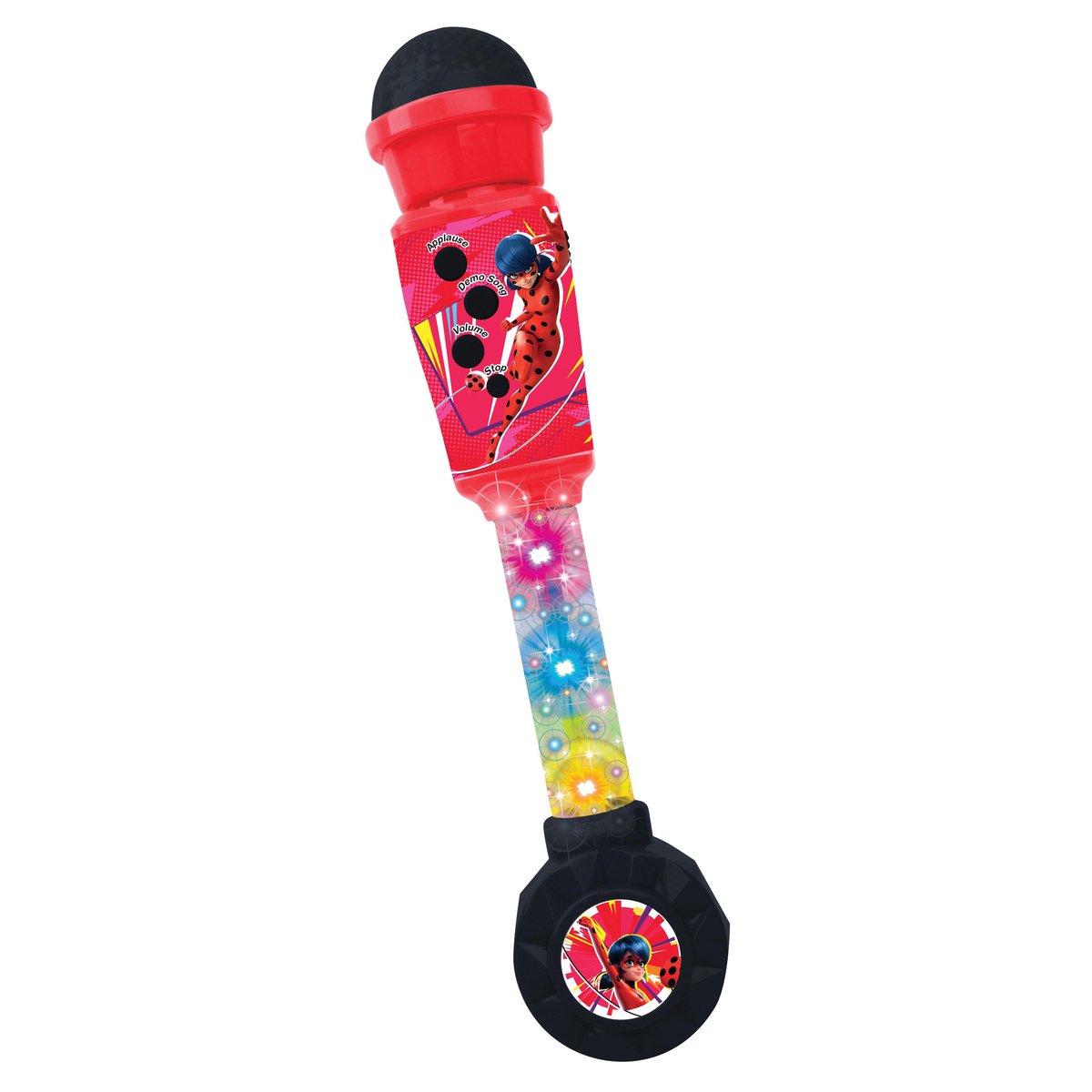Microphone Miraculous avec tube lumineux et enceinte rouge, LEXIBOOK