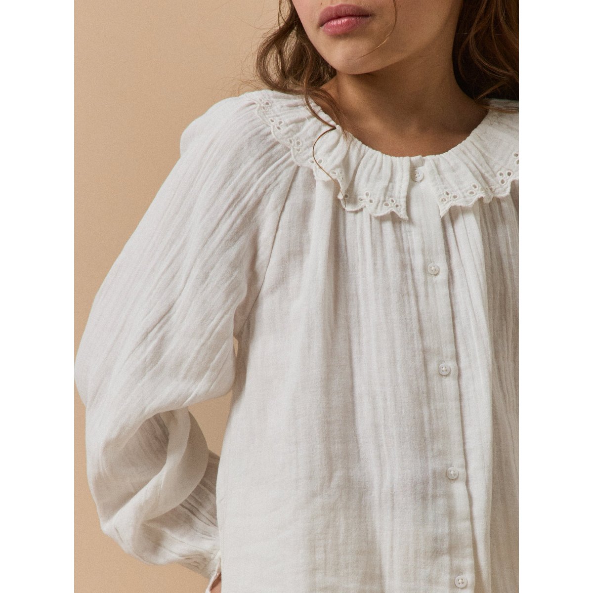 Chemise en gaze de coton ecru, CYRILLUS