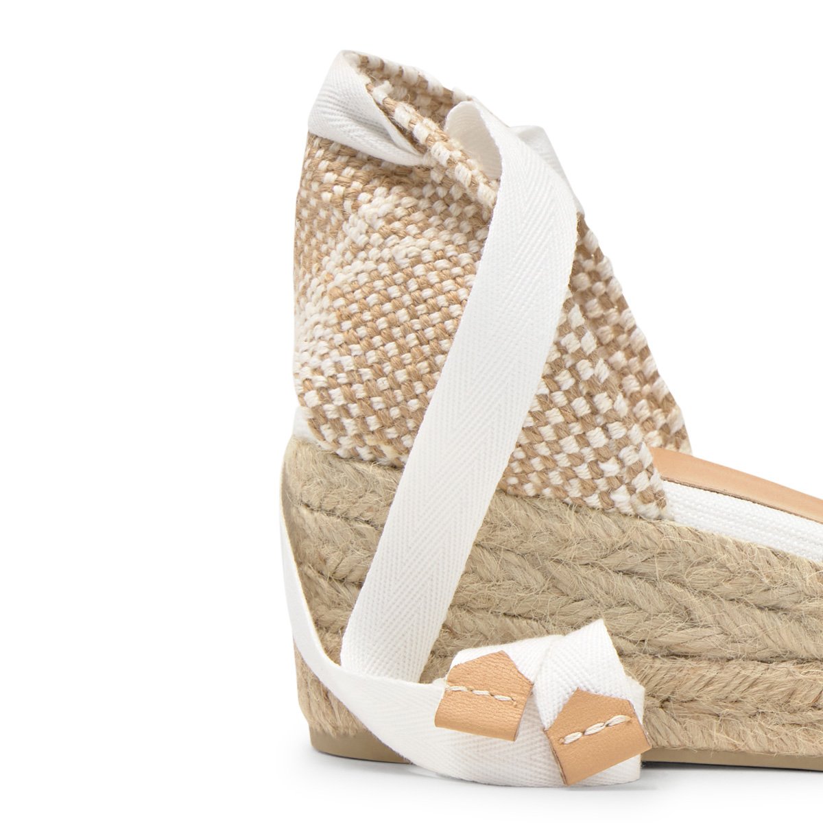 Espadrilles compensées à lacets avec plateforme tressée CARINA PLATFORM blanc, CASTANER
