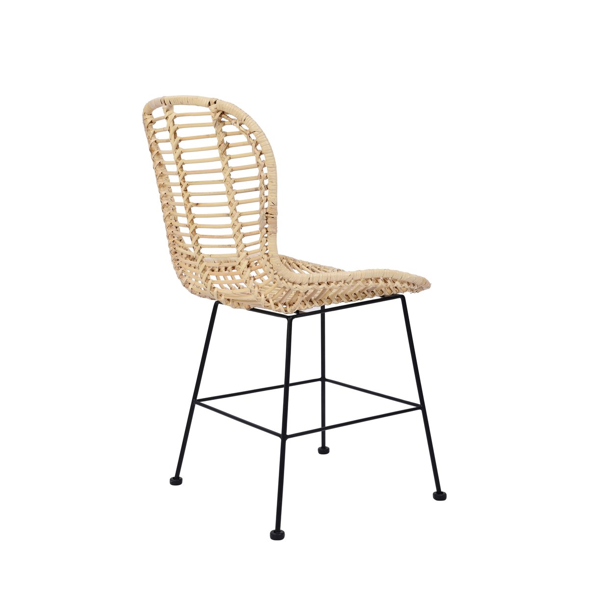 Lot de 2 chaises, métal et rotin, BORONG marron, NORDLYS
