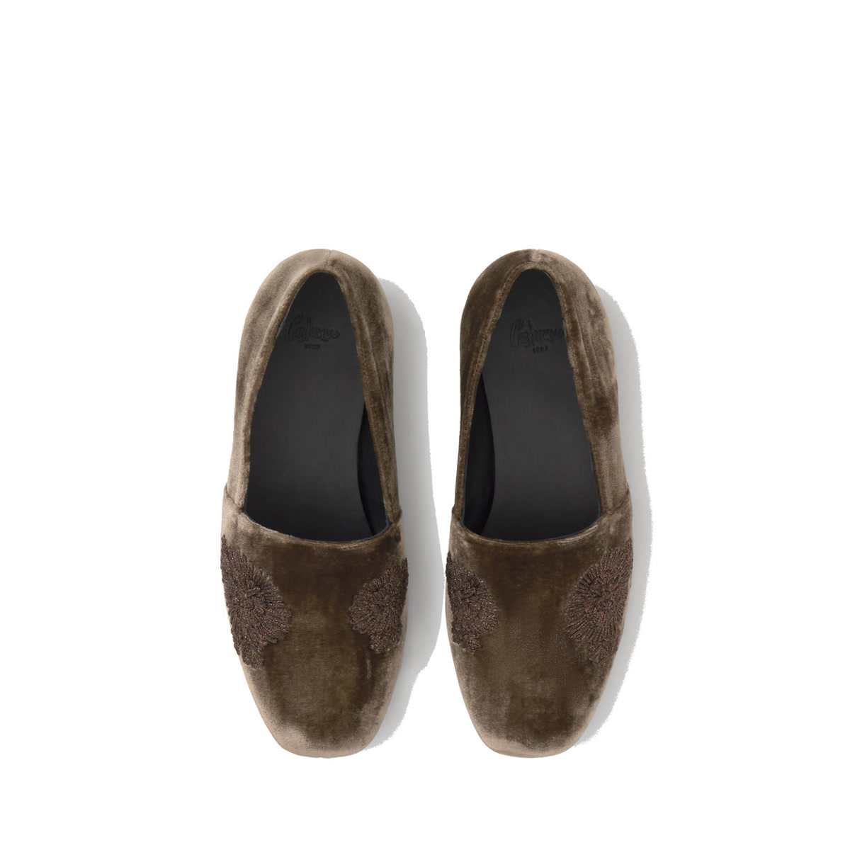 Slip on en velours brodé GISELE marron foncé, CASTANER