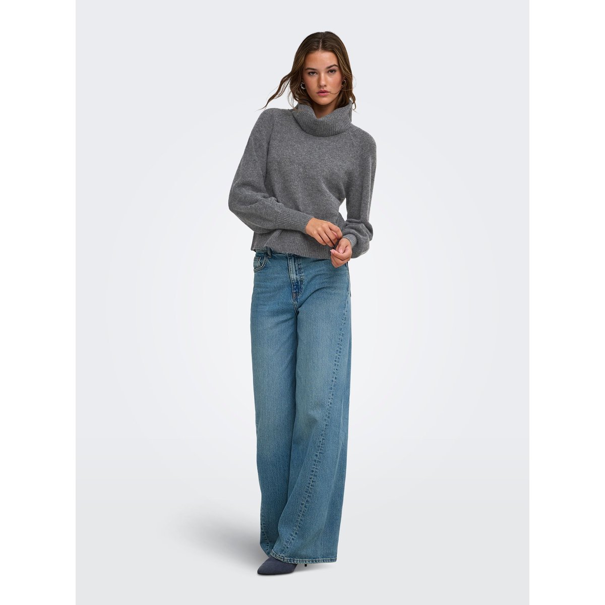 Pull En Maille dark grey melange, ONLY