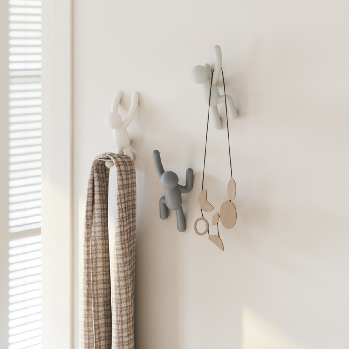 Patères bonhommes  BUDDY set de 3 gris, UMBRA