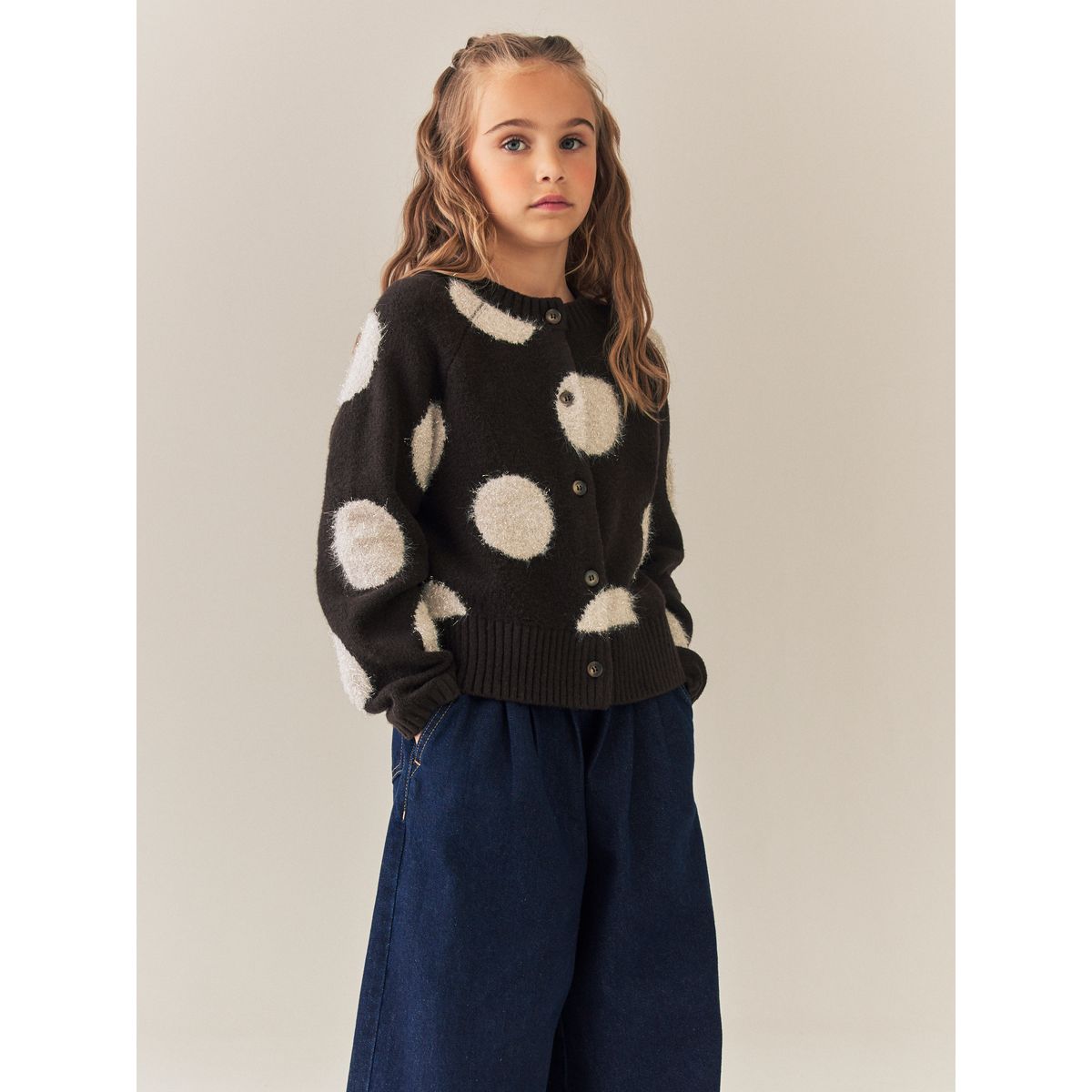 Cardigan en tissu scintillant tache brune, NEXT