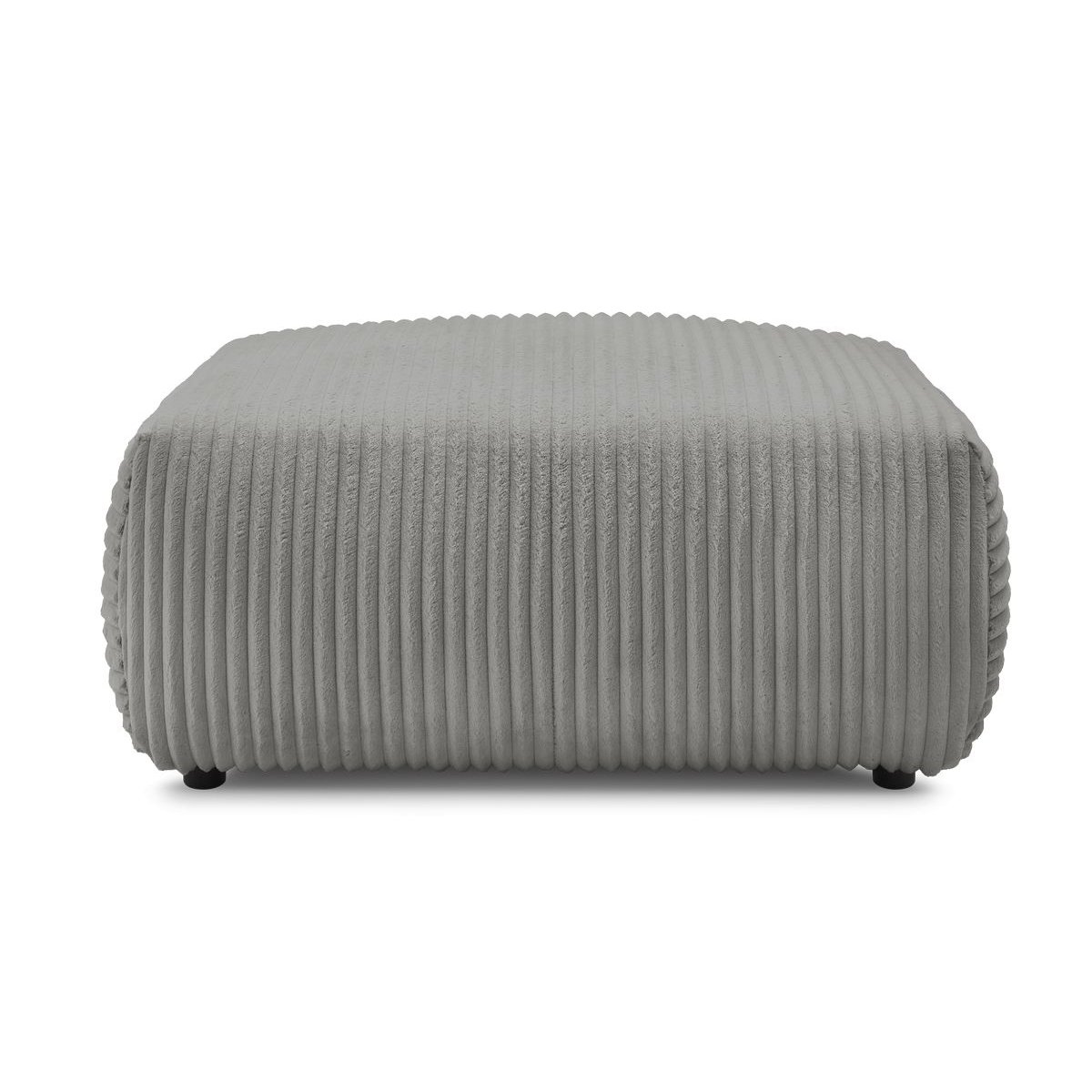Pouf gros côtelé doux, LUCIEN gris foncé, BOBOCHIC