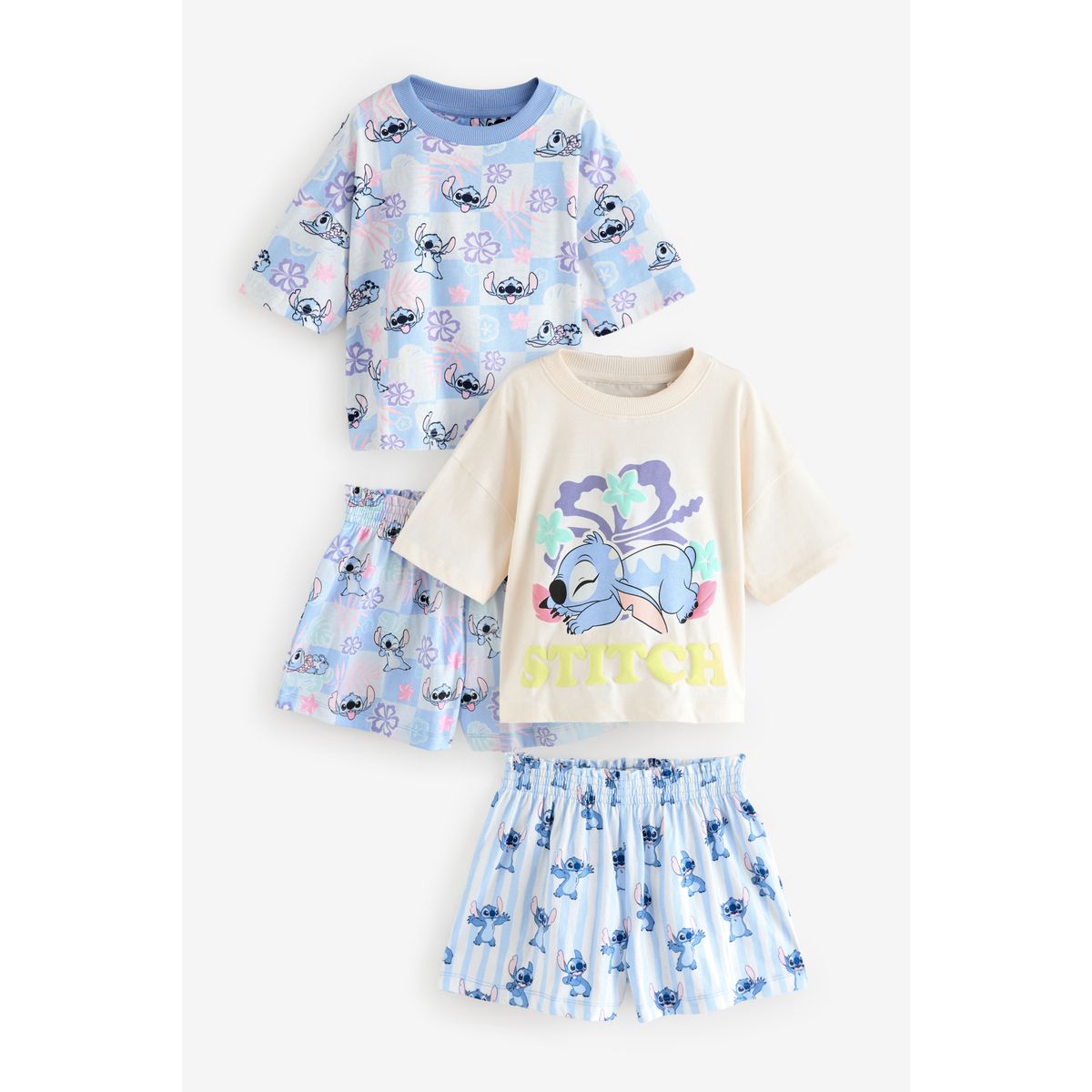 Pyjama short lilo et stitch, lot de 2 bleu/écru, NEXT