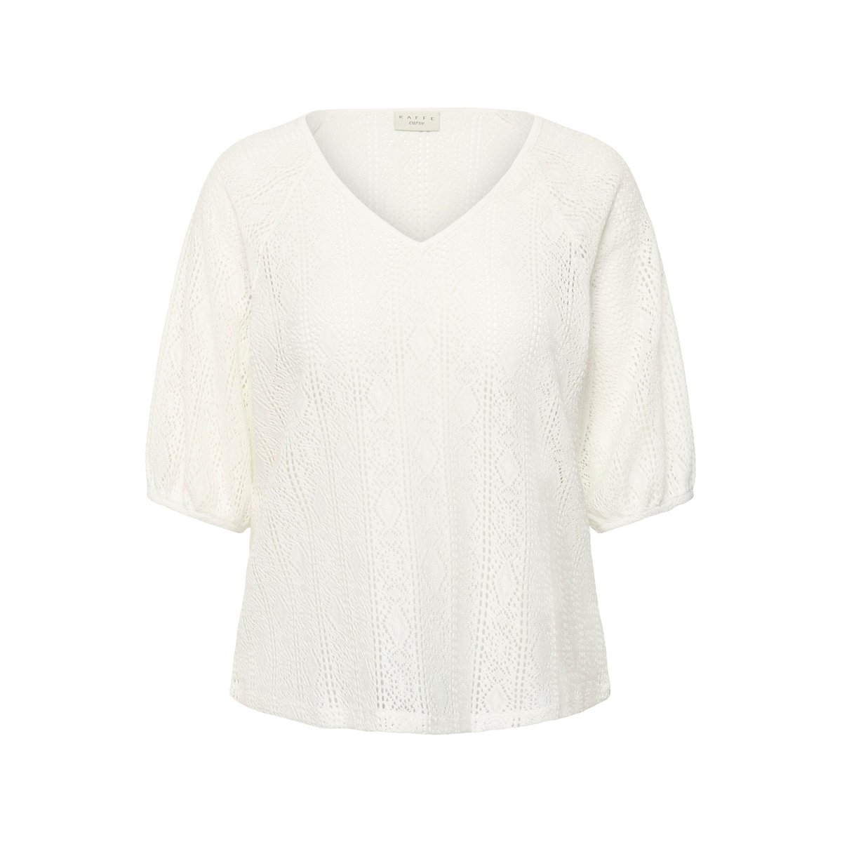 Blouse à manches courtes blanc chalk, KAFFE CURVE